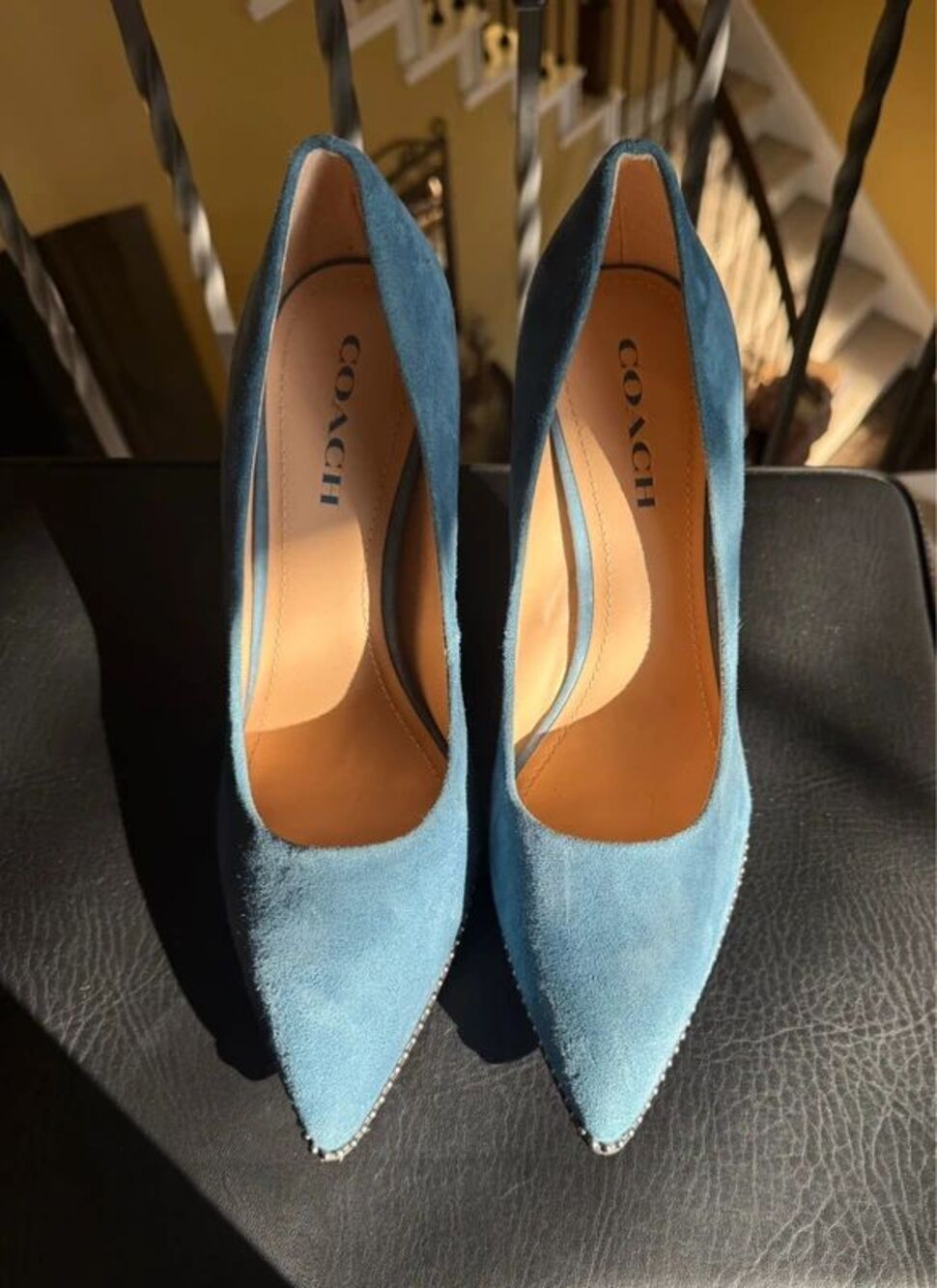 Coach Blue Waverly Suede Pumps (MSRP $225)